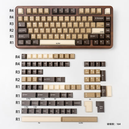 Raw Coconut Latte Semi-Permeable PBT&PC Keycaps