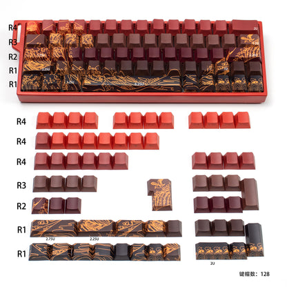 Ukiyo-e Side Engraved Translucent PBT Keycaps