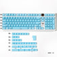 MDA Profile Crystal Pink/White/Blue Translucent Jelly Pudding ABS Keycaps