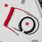 Red Black Coiled Type C USB keyboard Data Cable
