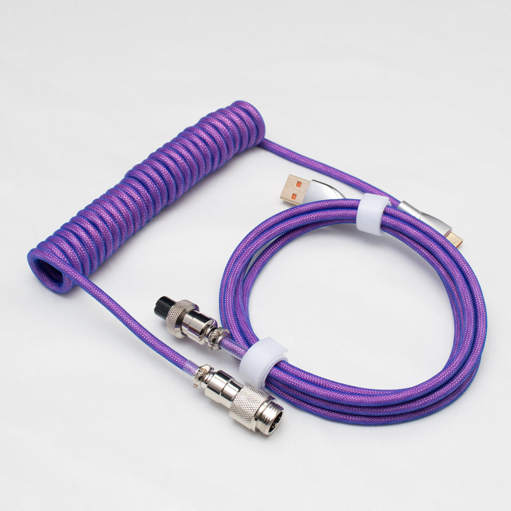 Purple Coiled Type C USB keyboard Data Cable