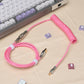 Pink Coiled Type C USB keyboard Data Cable