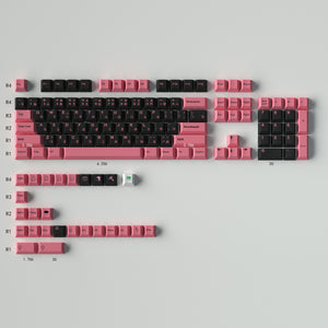 PBT Black Pink Punk Japanese Keycaps