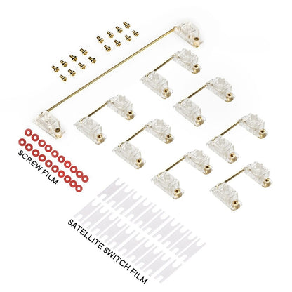V1 Transparent Gold Plated PCB Screw-in Stabilizers 7x2U 1x6.25U