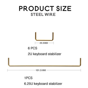 V1 Transparent Gold Plated PCB Screw-in Stabilizers 7x2U 1x6.25U